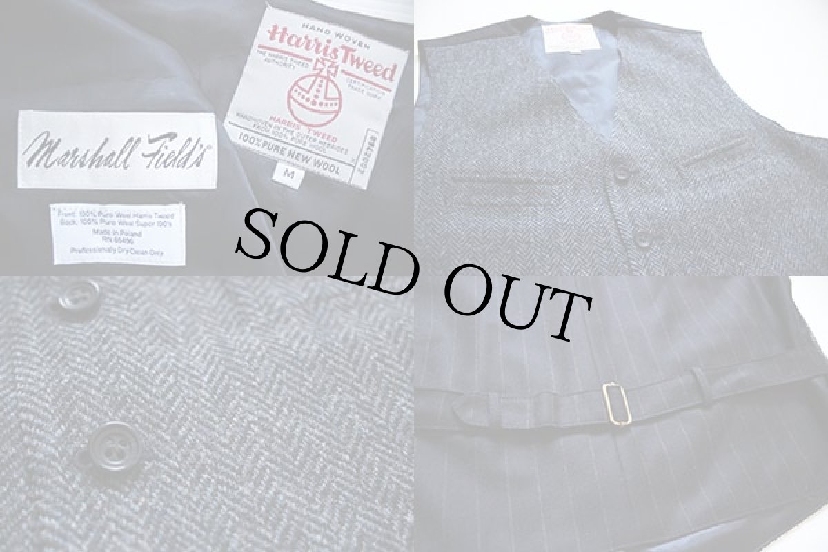 画像3: ポーランド製 Marshall Field's Harris Tweedハリスツイード ウールベストM★ジレ (3)