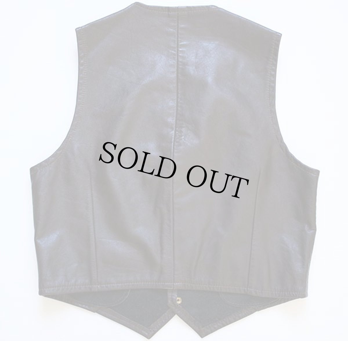 画像2: 70's UNKNOWN クラフトレザーベスト 焦げ茶 (2)