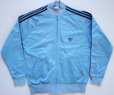 画像1: 80s USA製 adidasアディダス ATP ジャージ ツートン 水色×紺 L★トラックジャケット (1)