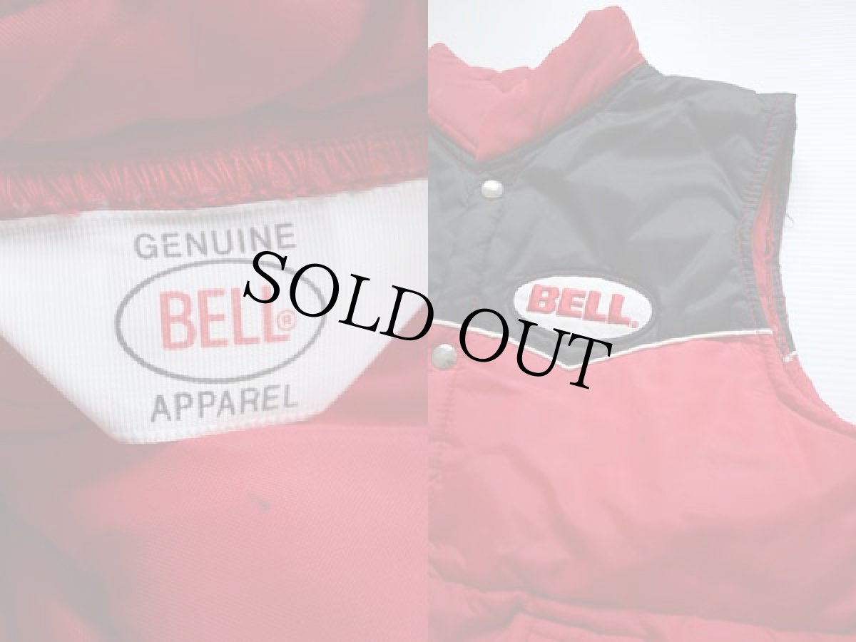 画像3: 70s BELL パッチ付き ツートン ヨーク切り替え 中綿入り レーシングベスト 赤×黒 (3)