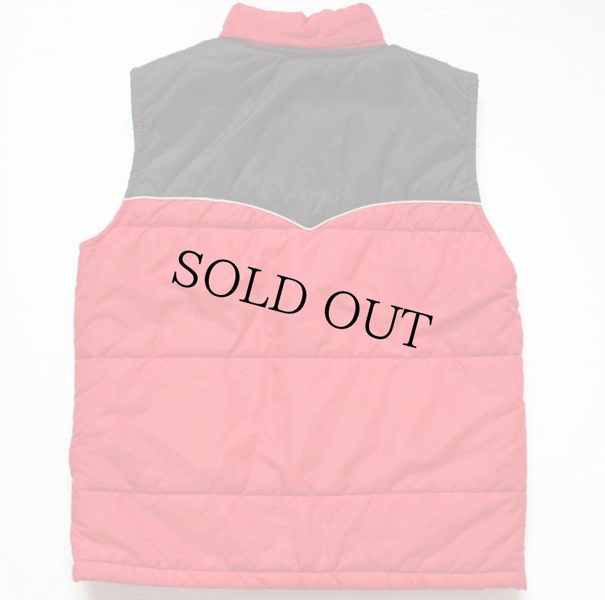 画像2: 70s BELL パッチ付き ツートン ヨーク切り替え 中綿入り レーシングベスト 赤×黒 (2)