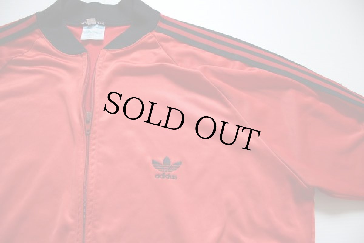 画像2: 80s USA製 adidasアディダス ATP ジャージ ツートン 赤×黒 L★トラックジャケット (2)