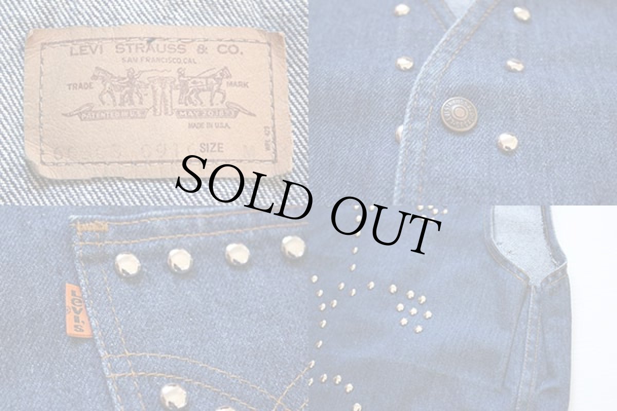 画像3: 70s USA製 Levi'sリーバイス 60508 スタッズ デニムベスト M (3)