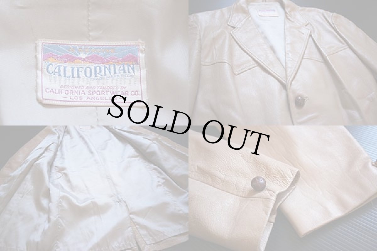 画像3: 50's CALIFORNIAN レザー テーラードジャケット (3)