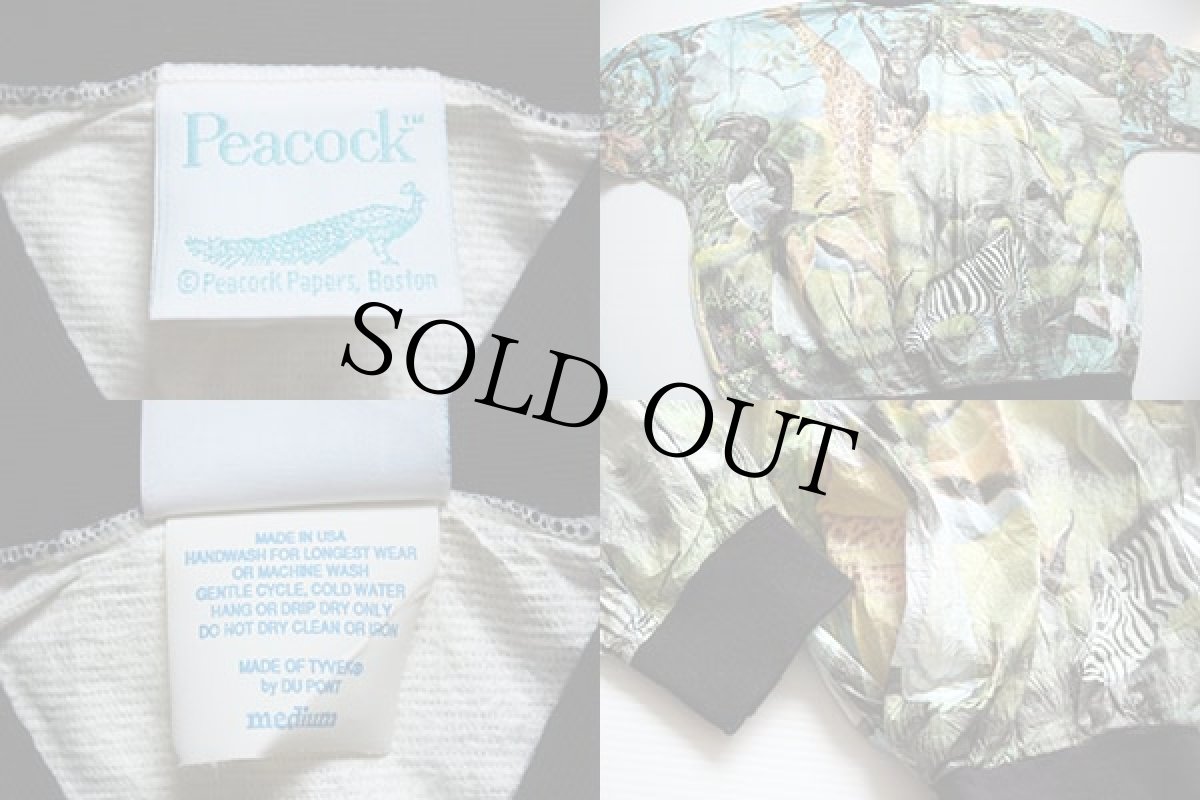 画像3: 90s USA製 Peacock サファリ柄 全面プリント ペーパージャケット M (3)