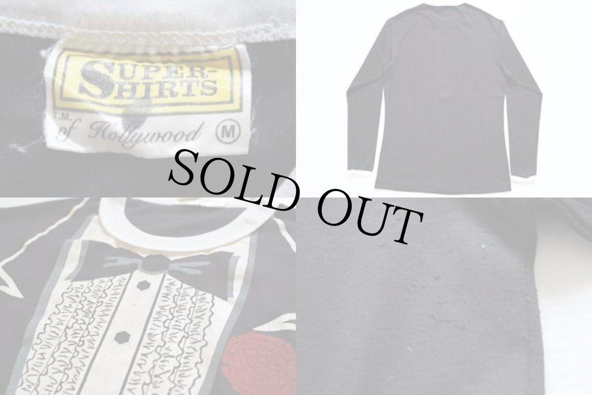 画像3: 80s USA製 タキシード 騙し絵 長袖Tシャツ M (3)