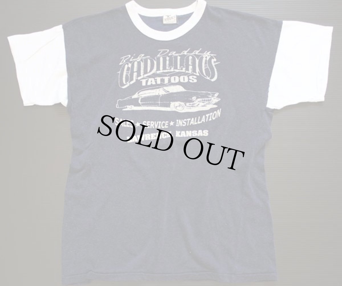 画像2: 70's フロッキープリント ツートン Tシャツ L (2)