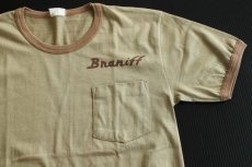 画像1: 70s Braniff 染み込みプリント ポケットTシャツ (1)