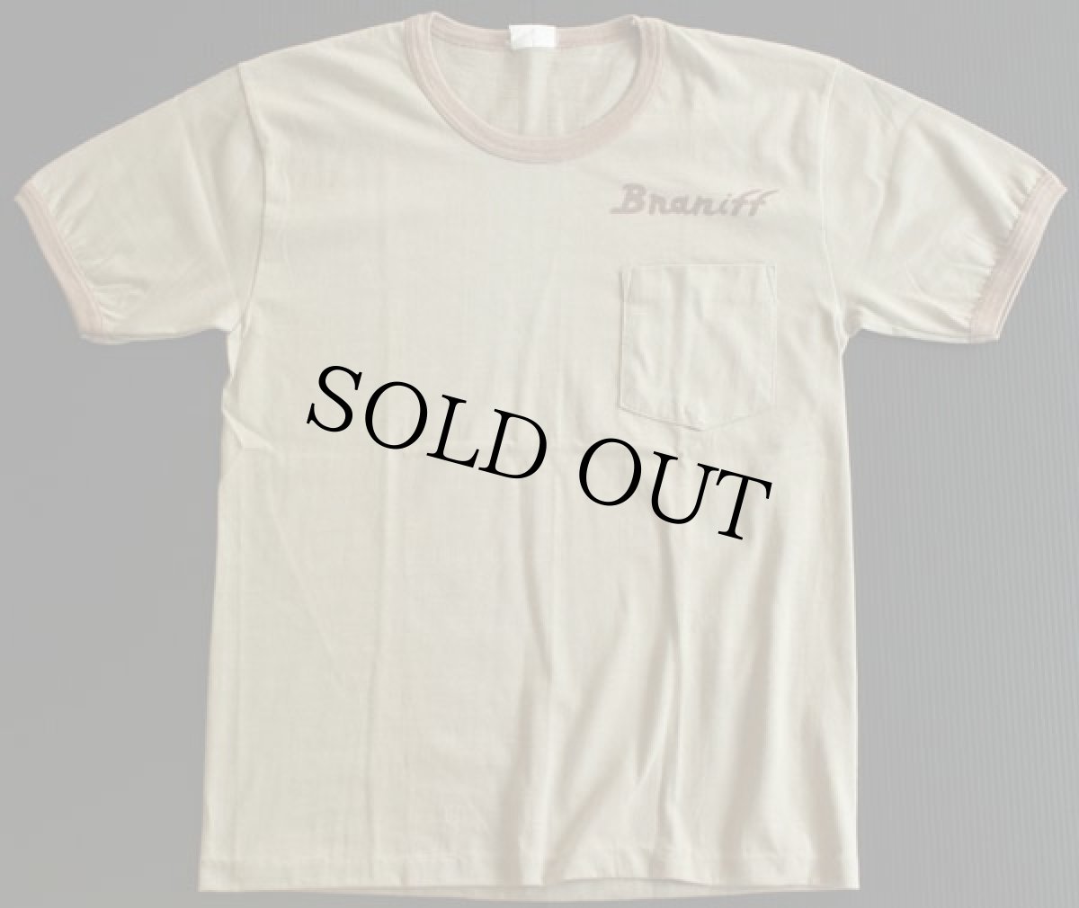 画像2: 70s Braniff 染み込みプリント ポケットTシャツ (2)