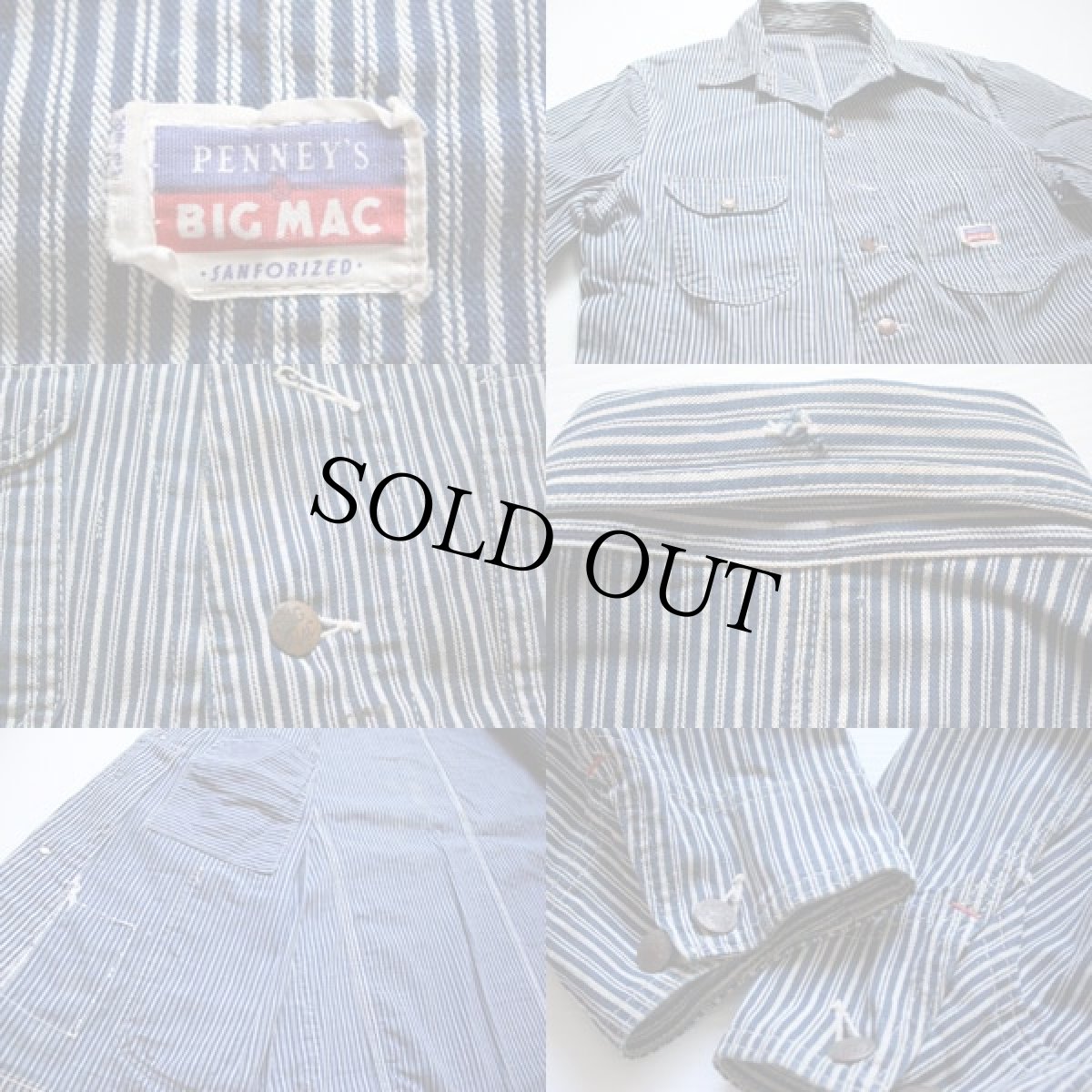 画像3: 50s PENNEY'S BIGMACビッグマック ランダムヒッコリー ストライプ カバーオール (3)