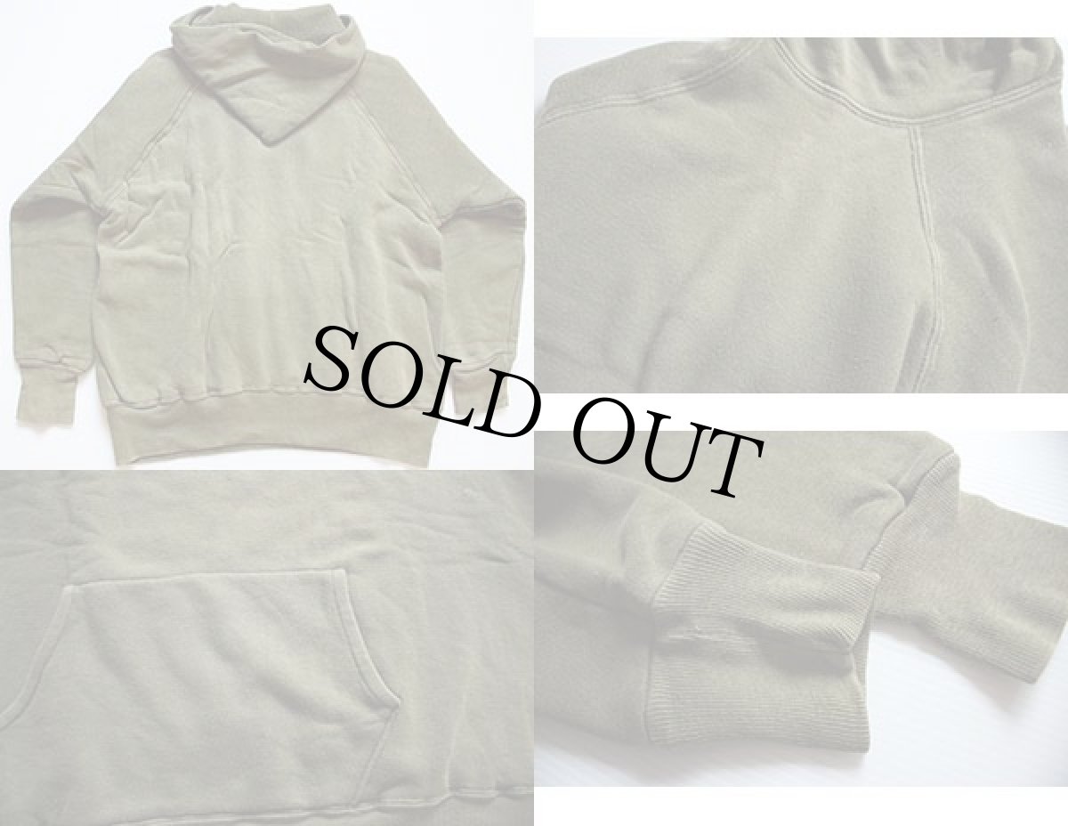 画像3: 60s UNKNOWN 無地 裏サーマル コットン スウェットパーカー 緑 (3)