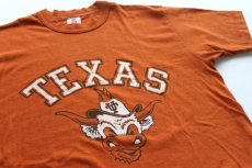 画像1: 70s USA製 TEXAS LONGHORNS カレッジTシャツ M (1)