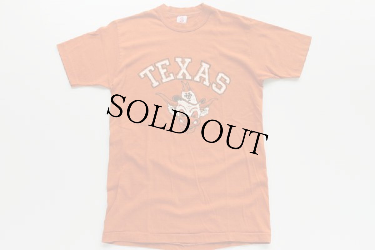 画像2: 70s USA製 TEXAS LONGHORNS カレッジTシャツ M (2)