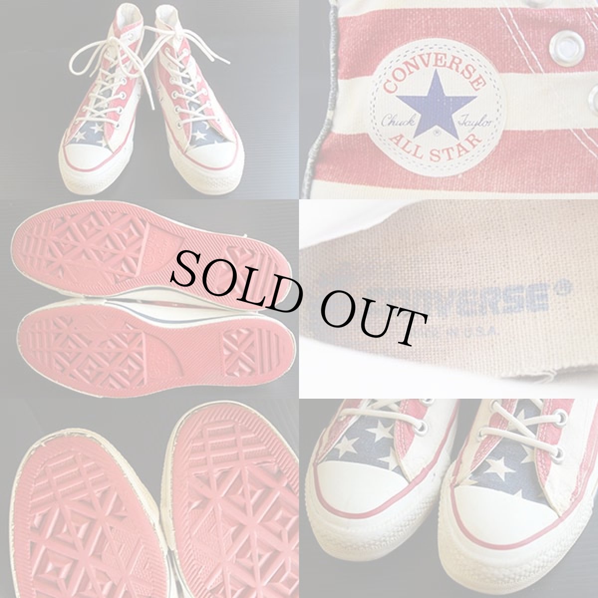 画像3: 90s USA製 CONVERSEコンバース ALL STARオールスター HI 星条旗柄 5.5 (3)