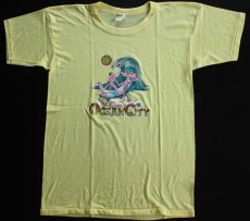 画像2: 70s OCEANCITY ピンクパンサー ラメ入りアイロンプリント Tシャツ L (2)