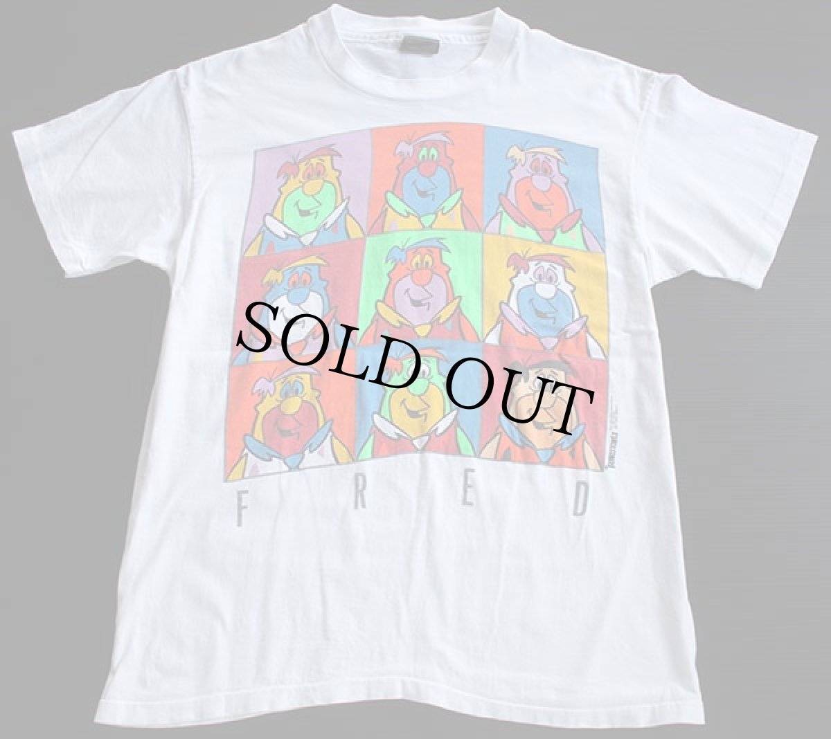 画像2: 90s USA製 FLINTSTONES フリントストーン コットンTシャツ 白 L (2)