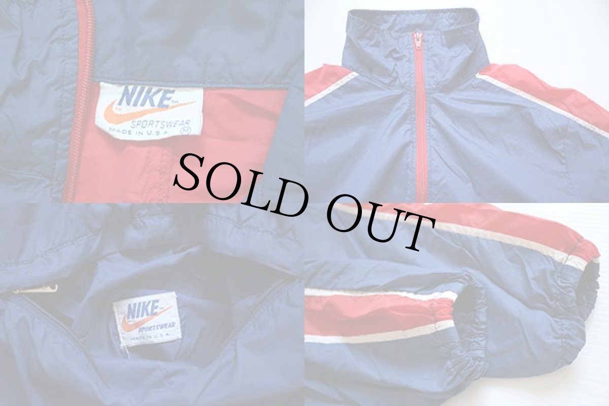 画像3: 70s USA製 NIKEナイキ ナイロンジャケット 赤×紺 M (3)