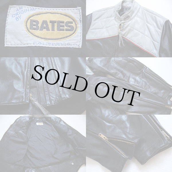 70s BATESベイツ パッド入り シングルライダース レザージャケット