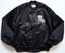 画像2: 90s USA製 Chalk Line NFL SAINTS ナイロンスタジャン 黒 XL (2)