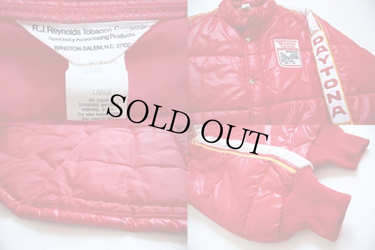 画像3: 70s Swingster NASCAR パッチ付き 中綿入り ナイロン レーシングジャケット 赤 L (3)