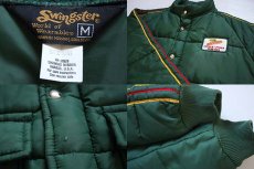 画像3: 70s Swingster DEKALB パッチ付き 中綿入り ナイロン レーシングジャケット 緑 M (3)