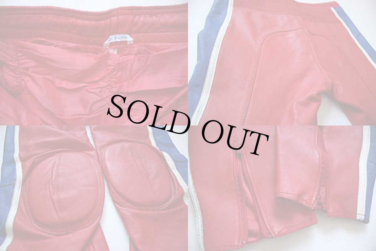 画像3: 80s FOX トリコカラー モトクロス レザーパンツ L (3)