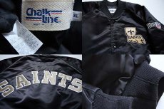 画像3: 90s USA製 Chalk Line NFL SAINTS ナイロンスタジャン 黒 XL (3)