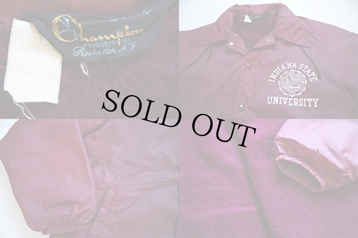 画像3: 70s Championチャンピオン ランタグ ボアライナー ナイロン コーチジャケット ワインレッド (3)