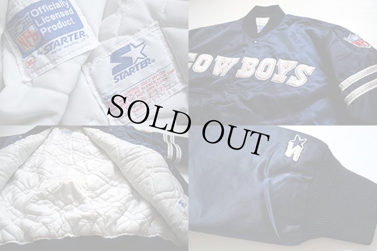 画像3: 90s USA製 STARTER NFL Dallas COWBOYS ナイロンスタジャン 紺 XL (3)