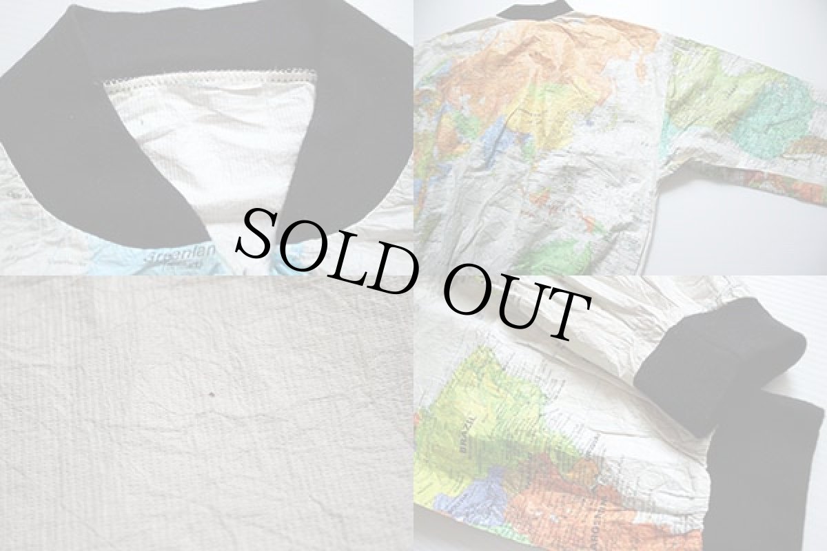 画像3: 90s USA製 世界地図柄 全面プリント ペーパージャケット★地球儀 (3)