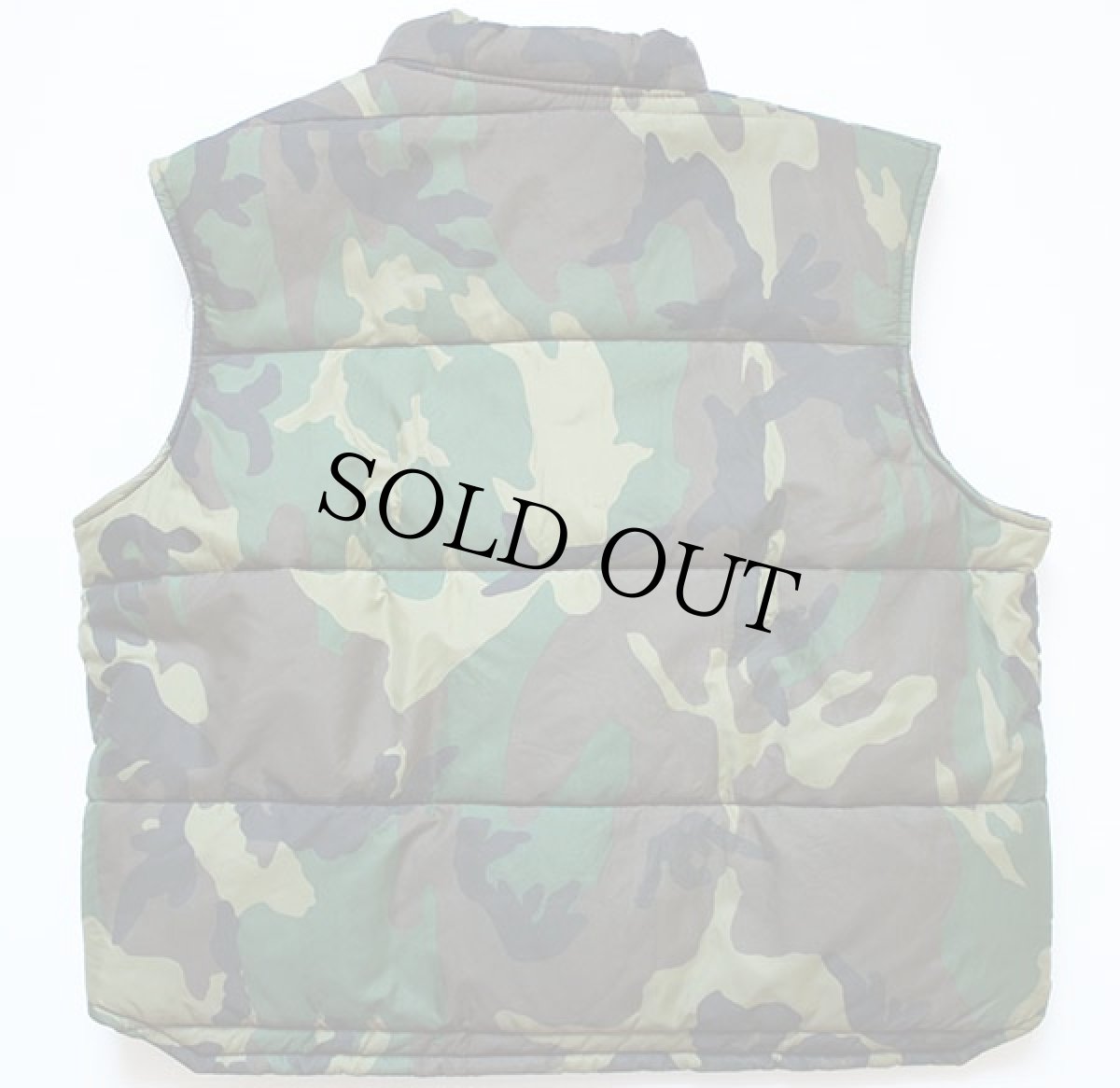 画像2: 80s USA製 Swingster DEKALB パッチ付き ウッドランドカモ 中綿入り レーシングベスト XL (2)