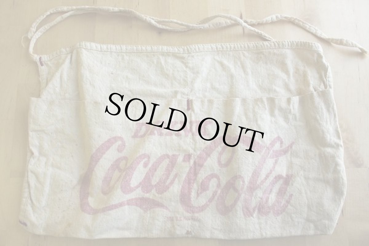 画像2: 40s Coca-Colaコカコーラ キャンバス ワークエプロン 生成り (2)