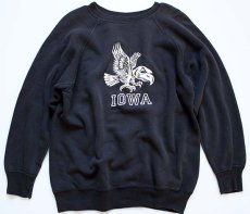 画像1: 60s IOWA カラーフロッキープリント スウェット 黒 (1)