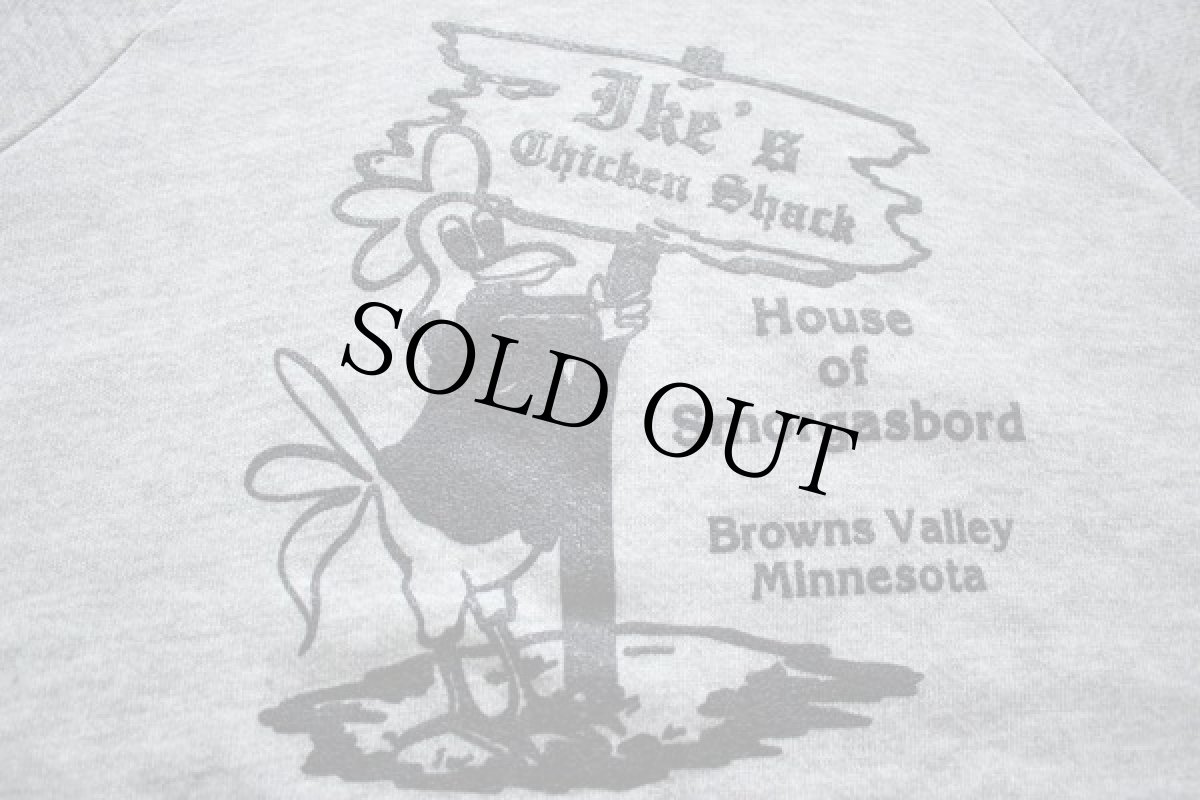 画像2: 70s USA製 jeantop プリント スウェットパーカー 杢グレー L (2)