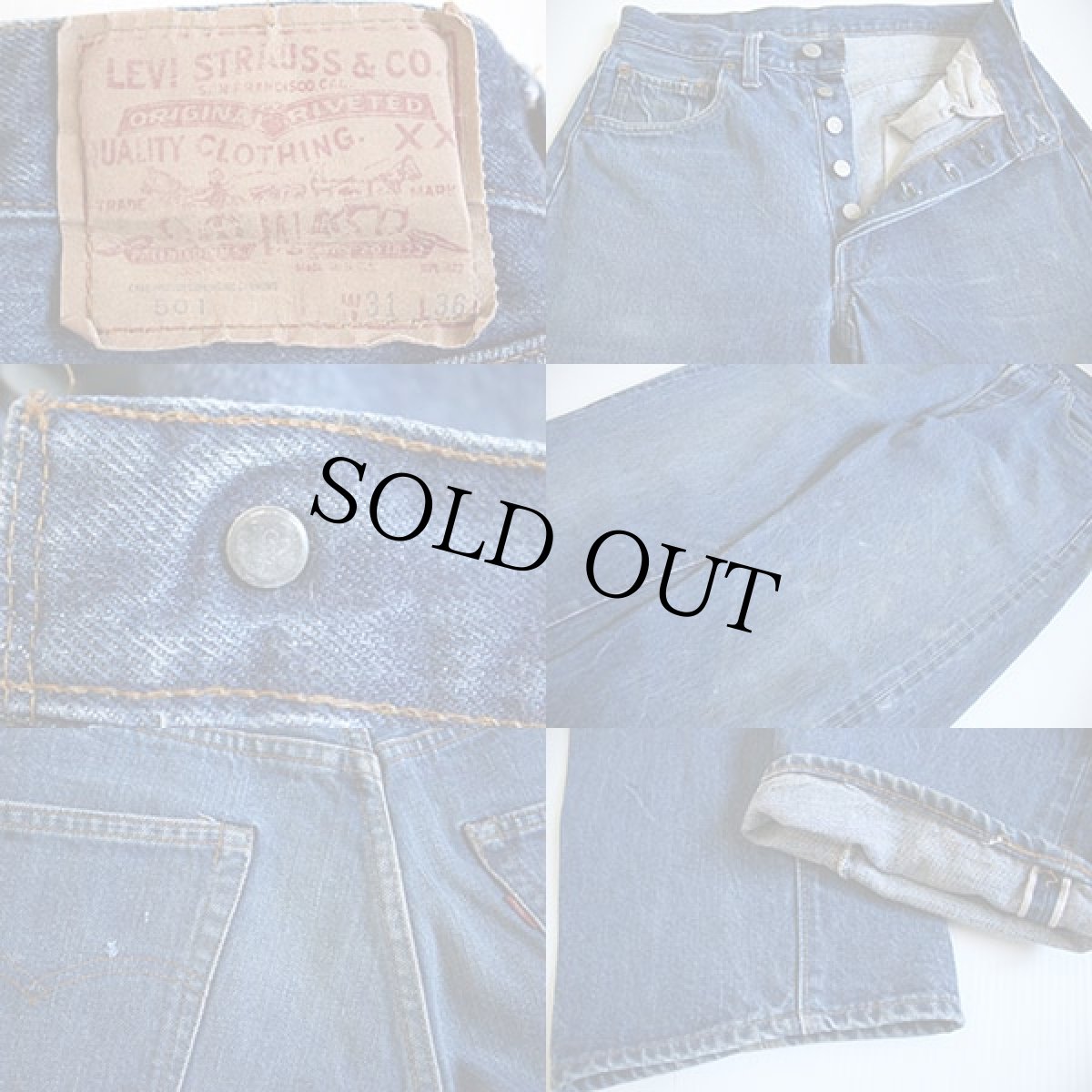 画像3: 70s USA製 Levi'sリーバイス 501 66後期 デニムパンツ w31 L36 (3)