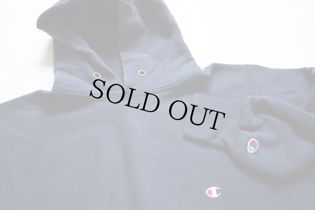 画像2: 90s USA製 Championチャンピオン ワンポイント リバースウィーブ スウェットパーカー 紺 XL (2)