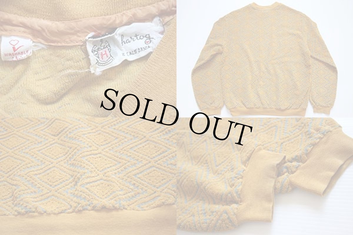 画像3: 60s hartag 幾何学模様 パイル地 スウェット L (3)