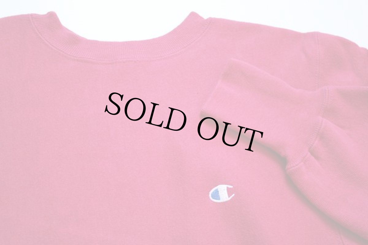 画像2: 90s USA製 Championチャンピオン ワンポイント リバースウィーブ スウェット ピンク M (2)