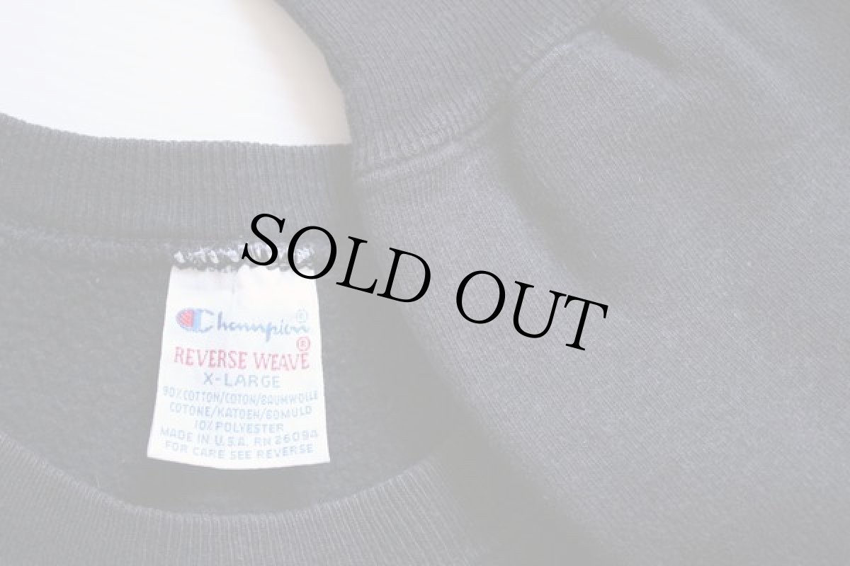 画像3: 90s USA製 Championチャンピオン ワンポイント リバースウィーブ スウェット 黒 XL (3)