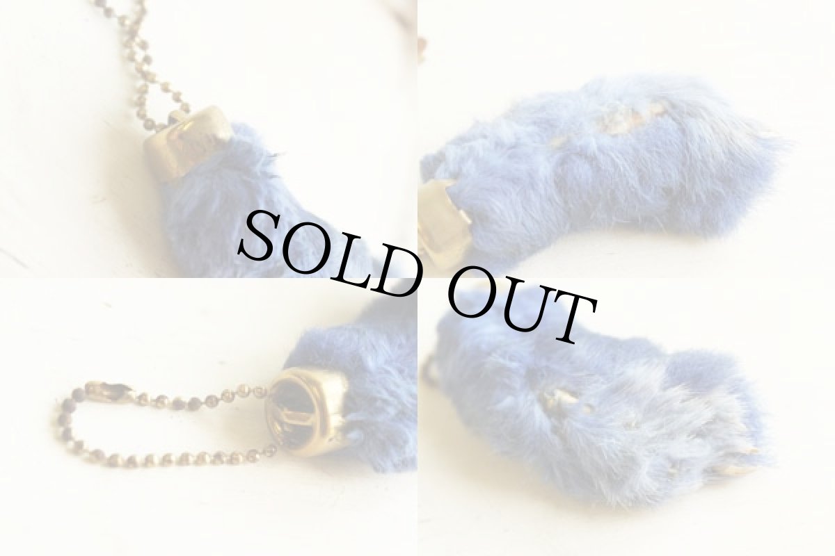 画像2: ビンテージ LUCKEY CHARMラッキーチャーム ラビットフット 青★キーチェーン (2)