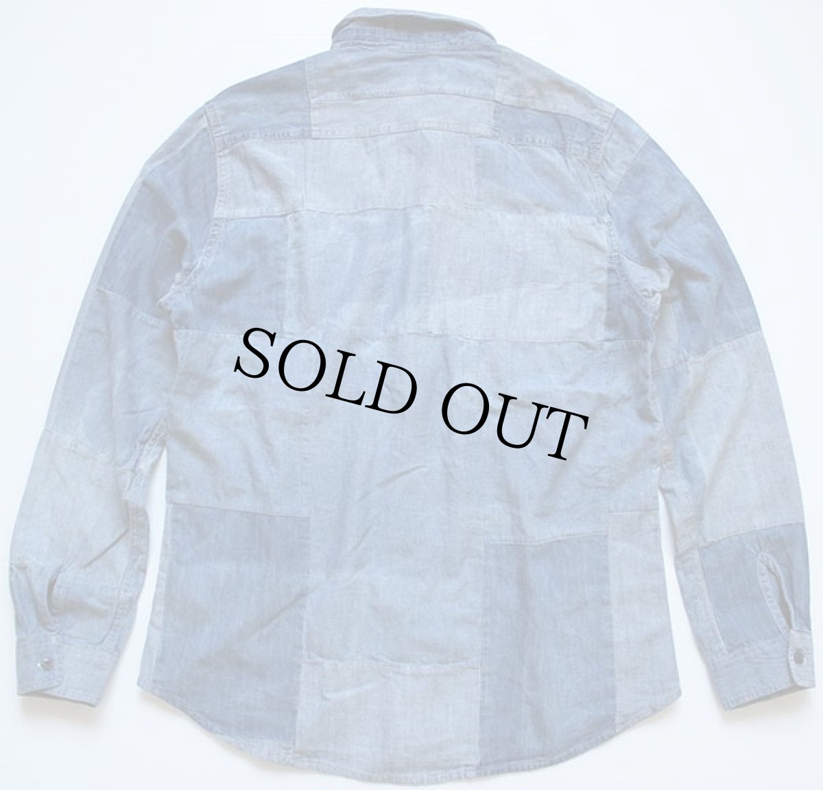 画像2: DENIM&SUPPLY ラルフローレン ビンテージ加工 パッチワーク デニムシャツ L (2)