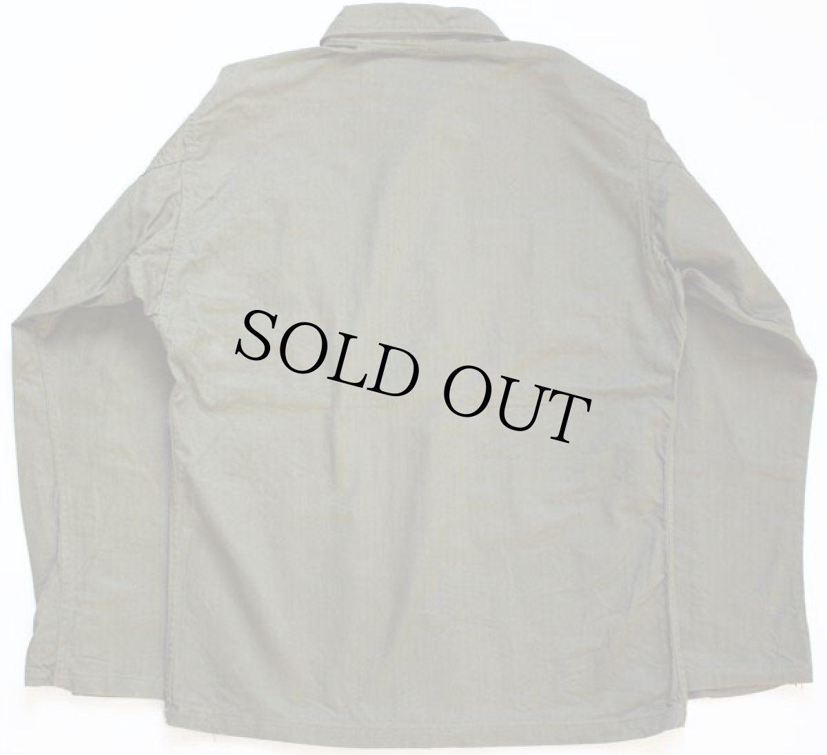 画像2: 50s 米軍 U.S.ARMY M-47 HBT ヘリンボーンツイルジャケット ユーティリティシャツ オリーブドラブ S★OD-7 (2)