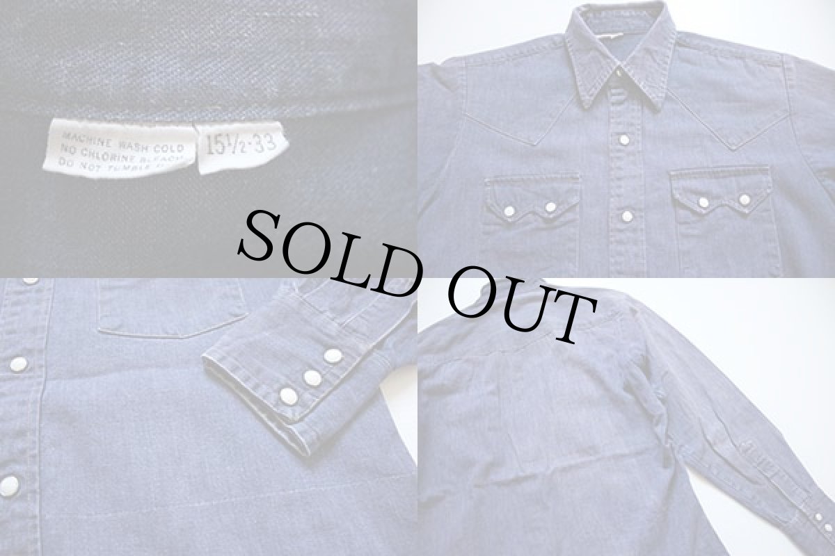 画像3: 70s UNKNOWN デニム ウエスタンシャツ 15.5 (3)