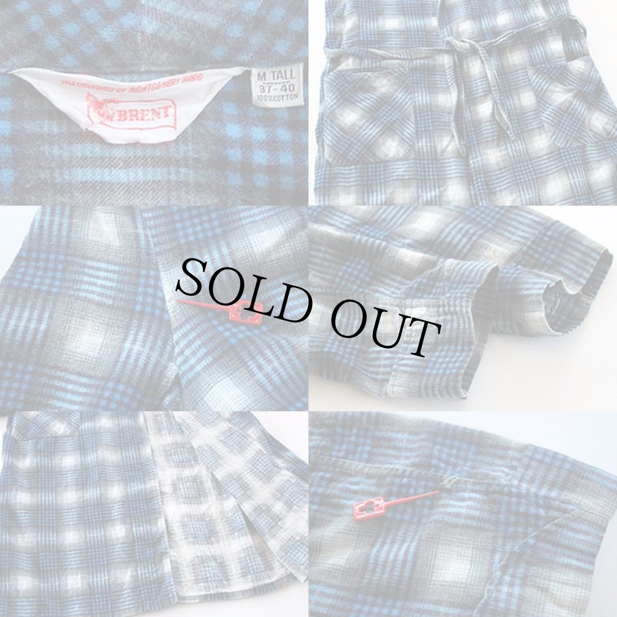 画像3: 60s MONTGOMERY WARD BRENT オンブレチェック プリントネルガウン MT (3)