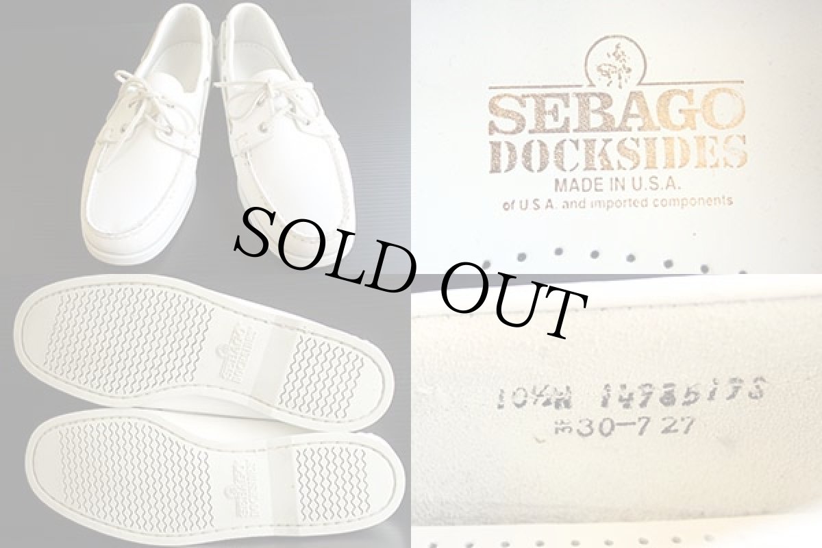 画像3: USA製 SEBAGOセバゴ レザー モカシン デッキシューズ 白 10.5W (3)