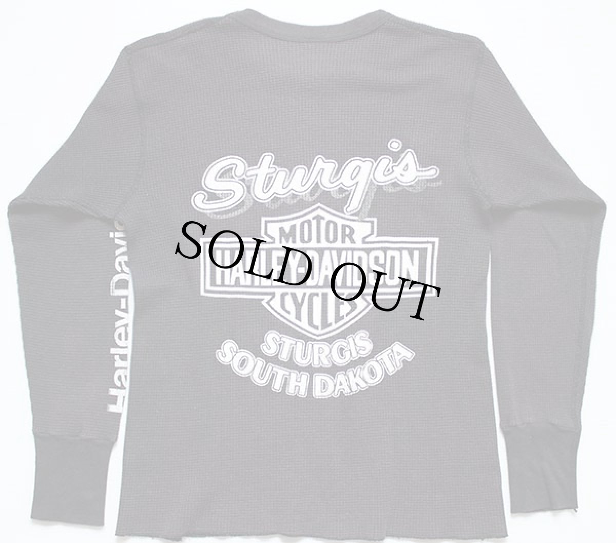 画像2: 80s HARLEY-DAVIDSON ハーレー ダビッドソン サーマルシャツ 炭黒 (2)