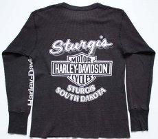 画像2: 80s HARLEY-DAVIDSON ハーレー ダビッドソン サーマルシャツ 炭黒 (2)