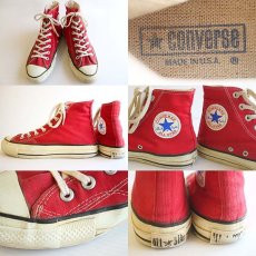 画像2: 80s USA製 CONVERSEコンバース ALL STARオールスター HI 当て布 赤 7 (2)