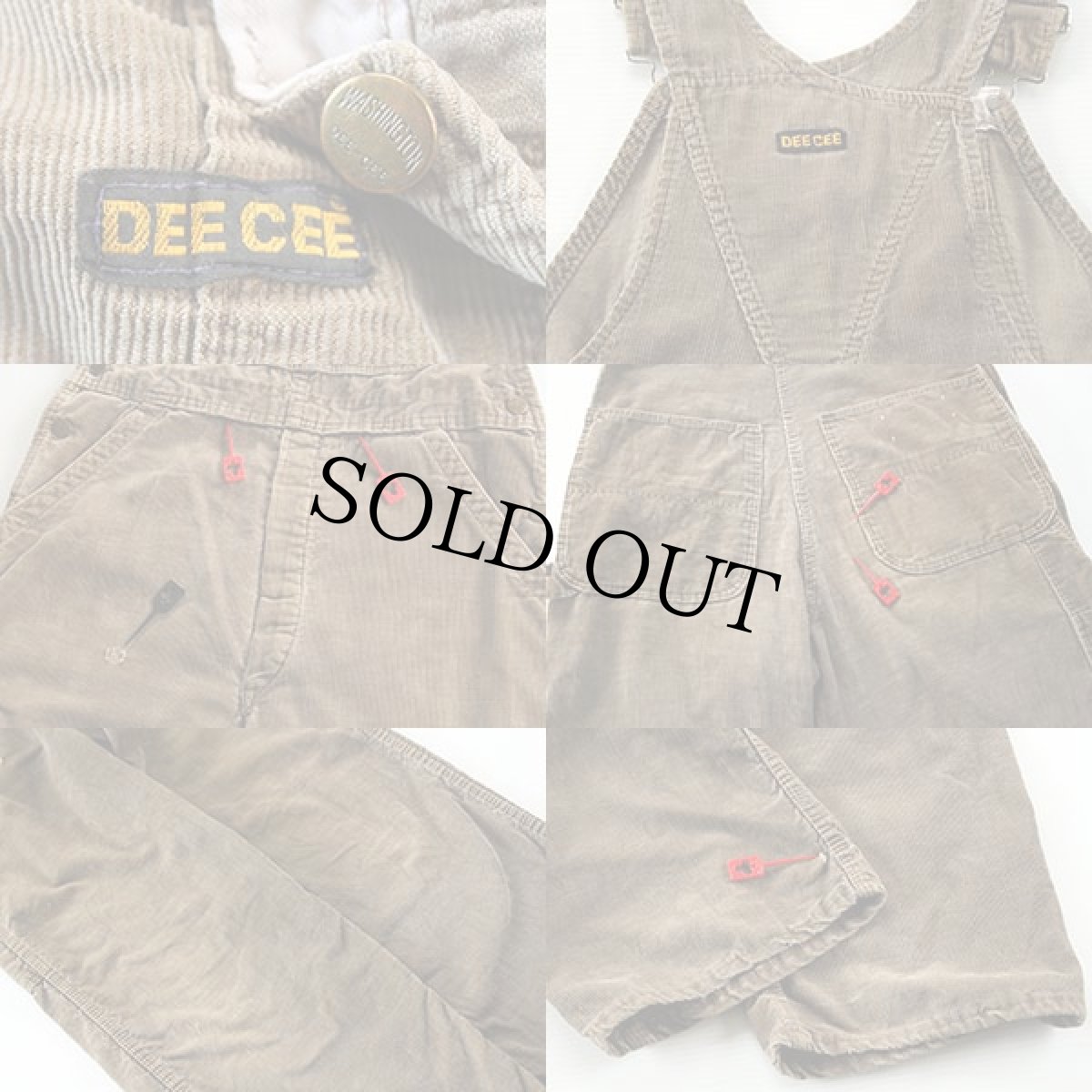 画像3: 70s WASHINGTON DEE CEE コーデュロイ オーバーオール 茶 (3)