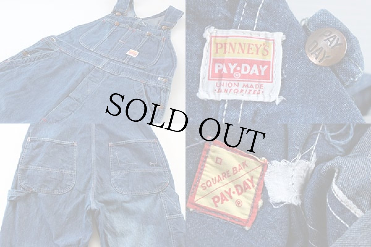 画像2: 50s USA製 PENNEY'S PAYDAY インディゴ デニム オーバーオール (2)